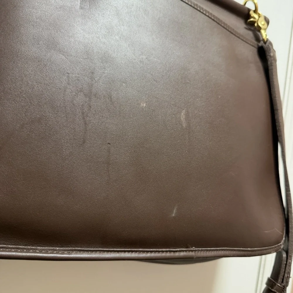 Vintage Coach Beekman Briefcase Shoulder Bag 5266 USA Dark Brown Leather